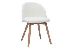 Miliboo Skandinavische Stühle aus Stoff mit Bouclé-Wolleffekt und hellem Massivholz (2er-Set) CELESTE* Design-stühle