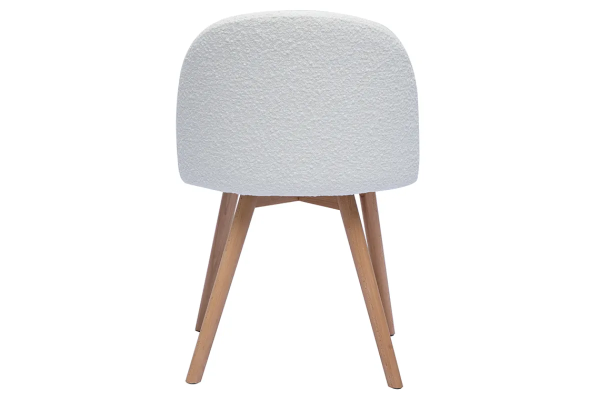 Miliboo Skandinavische Stühle aus Stoff mit Bouclé-Wolleffekt und hellem Massivholz (2er-Set) CELESTE* Design-stühle