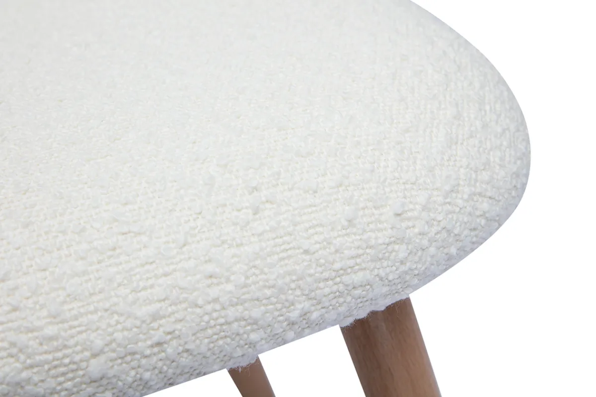 Miliboo Skandinavische Stühle aus Stoff mit Bouclé-Wolleffekt und hellem Massivholz (2er-Set) CELESTE* Design-stühle