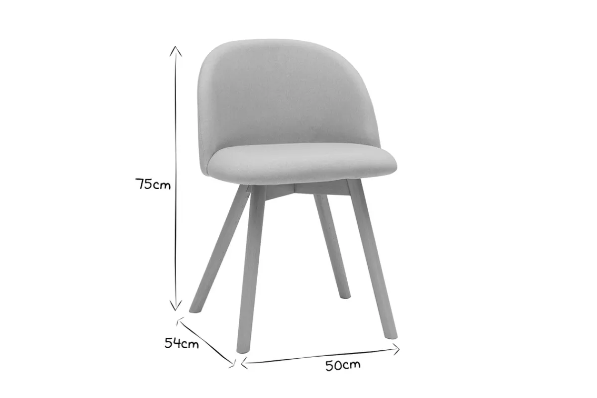Miliboo Skandinavische Stühle aus Stoff mit Bouclé-Wolleffekt und hellem Massivholz (2er-Set) CELESTE* Design-stühle