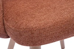 Miliboo Skandinavische Stühle aus Stoff mit strukturiertem Samteffekt in Rostbraun und hellem Holz (2er-Set) COSETTE* Design-stühle
