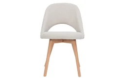 Miliboo Skandinavische Stühle aus beigem Stoff mit Samteffekt und massivem Buchenholz (2er-Set) COSETTE* Design-stühle