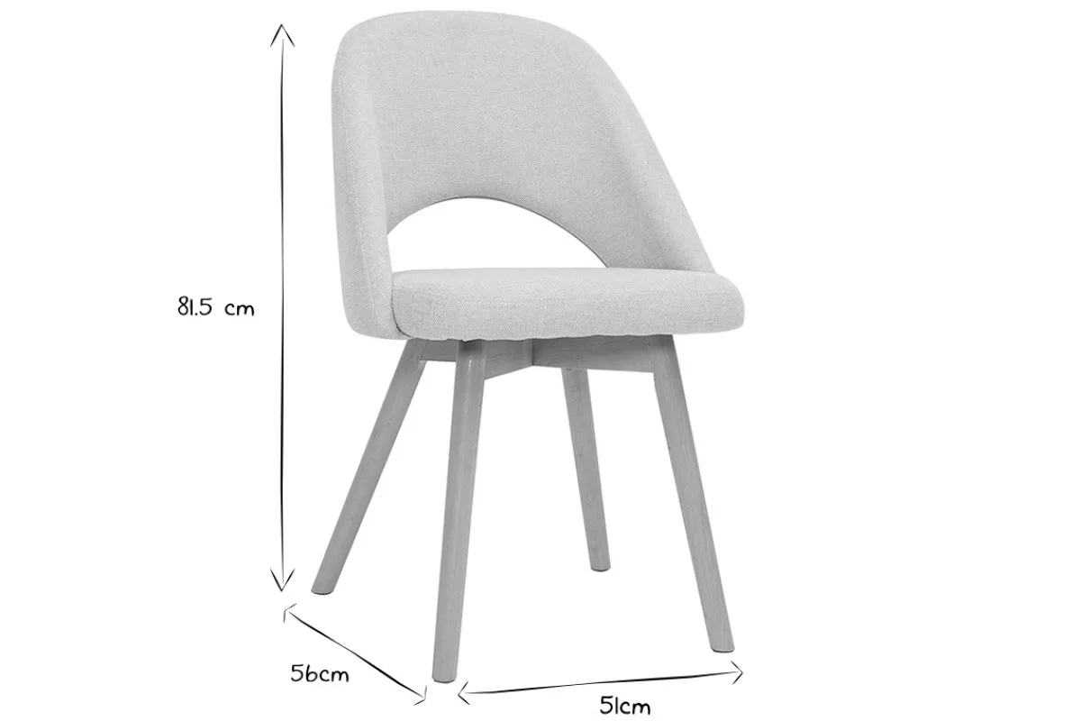Miliboo Skandinavische Stühle aus beigem Stoff mit Samteffekt und massivem Buchenholz (2er-Set) COSETTE* Design-stühle