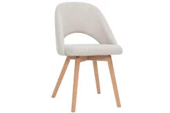 Miliboo Skandinavische Stühle aus beigem Stoff mit Samteffekt und massivem Buchenholz (2er-Set) COSETTE* Design-stühle