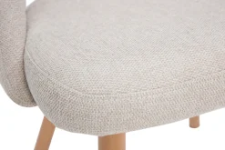 Miliboo Skandinavische Stühle aus beigem Stoff mit Samteffekt und massivem Buchenholz (2er-Set) COSETTE* Design-stühle