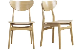 Miliboo Skandinavische Stühle aus hellem Holz und massiver Eiche (2er-Set) MAYA* Design-stühle
