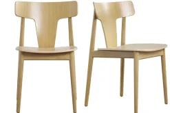 Miliboo Skandinavische Stühle aus hellem Holz und massiver Eiche (2er-Set) LOUISA* Design-stühle