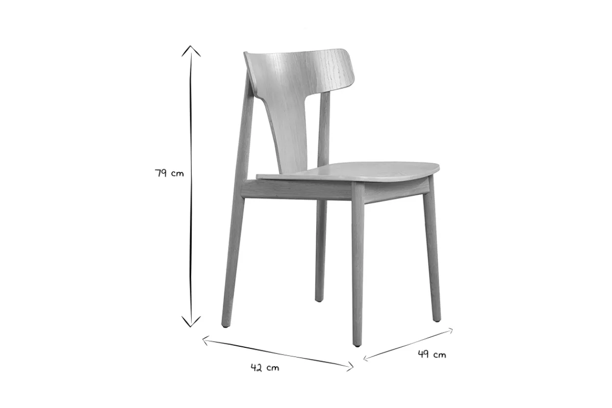 Miliboo Skandinavische Stühle aus hellem Holz und massiver Eiche (2er-Set) LOUISA* Design-stühle