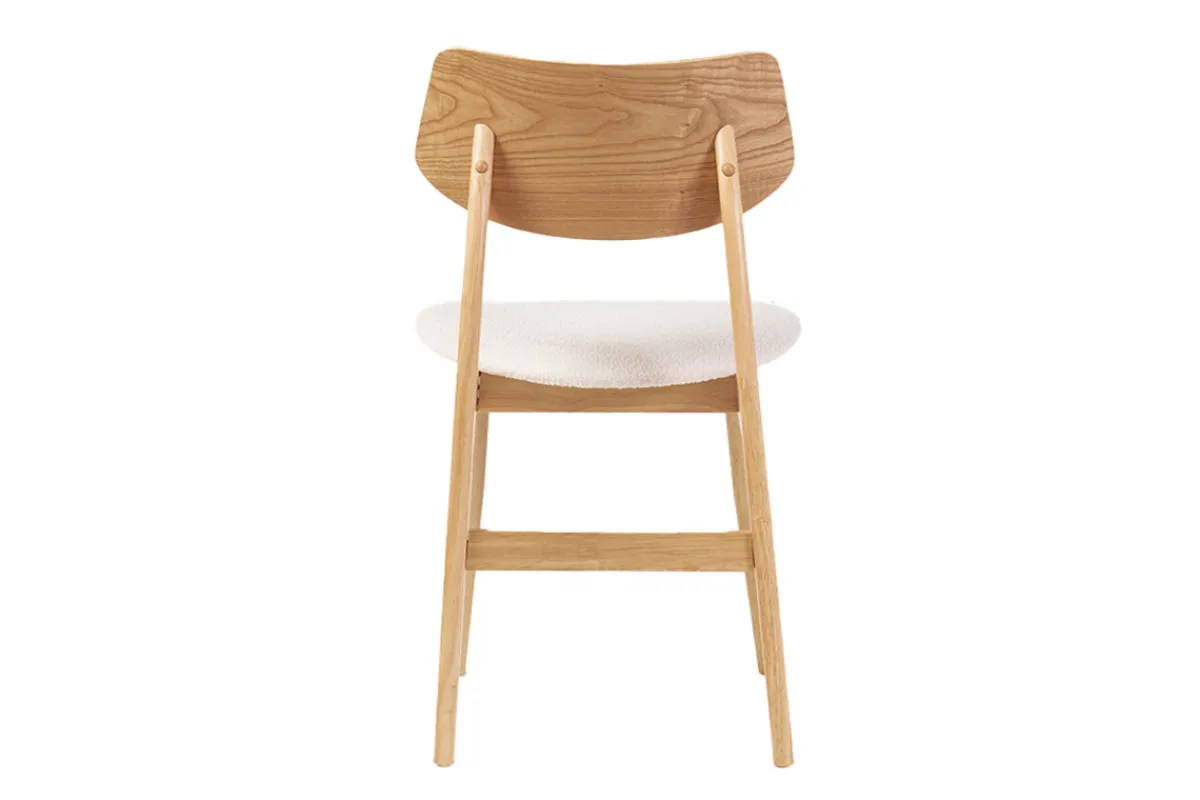 Miliboo Skandinavische Stühle aus Stoff mit Bouclé-Wolleffekt und hellem Holz (2er-Set) ELION* Design-stühle