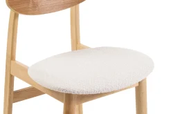 Miliboo Skandinavische Stühle aus Stoff mit Bouclé-Wolleffekt und hellem Holz (2er-Set) ELION* Design-stühle