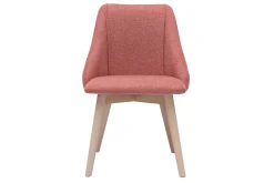 Miliboo Skandinavische Stühle aus Stoff mit strukturiertem Samteffekt in Terracotta und hellem Holz (2er-Set) HIGGINS* Design-stühle
