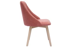 Miliboo Skandinavische Stühle aus Stoff mit strukturiertem Samteffekt in Terracotta und hellem Holz (2er-Set) HIGGINS* Design-stühle