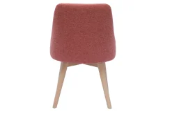 Miliboo Skandinavische Stühle aus Stoff mit strukturiertem Samteffekt in Terracotta und hellem Holz (2er-Set) HIGGINS* Design-stühle