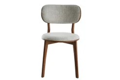 Miliboo Skandinavische Stühle aus dunklem Holz und grauem Stoff (2er-Set) FAUVETTE* Design-stühle|Holzstühle