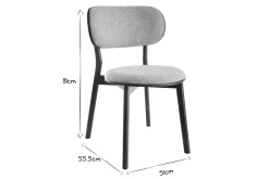 Miliboo Skandinavische Stühle aus dunklem Holz und grauem Stoff (2er-Set) FAUVETTE* Design-stühle|Holzstühle