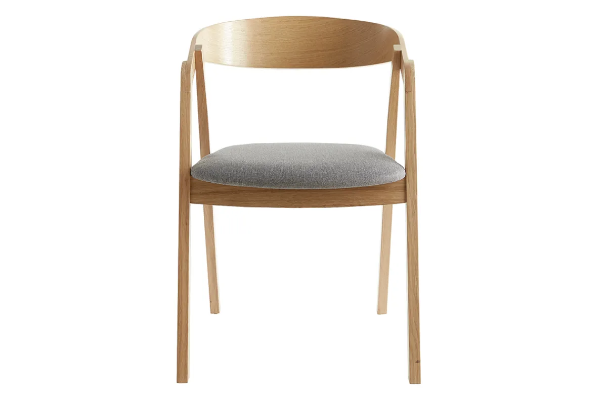 Miliboo Skandinavische Stühle aus hellem Eichenholz und grauem Stoff (2er-Set) LOVA* Design-stühle|Holzstühle