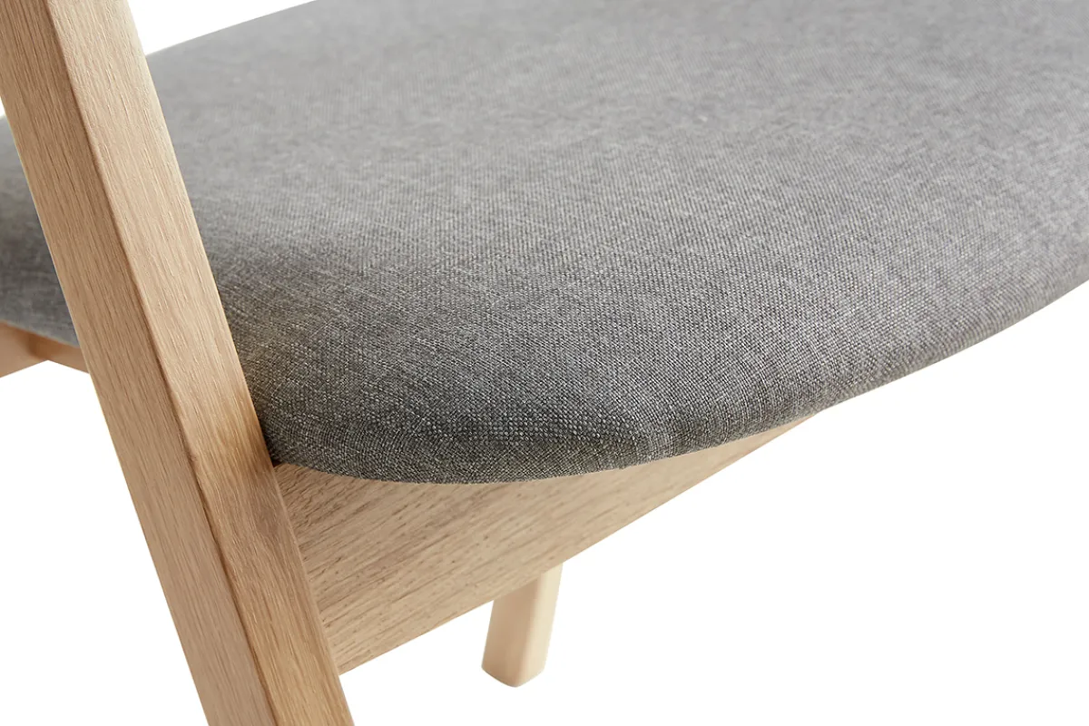 Miliboo Skandinavische Stühle aus hellem Eichenholz und grauem Stoff (2er-Set) LOVA* Design-stühle|Holzstühle