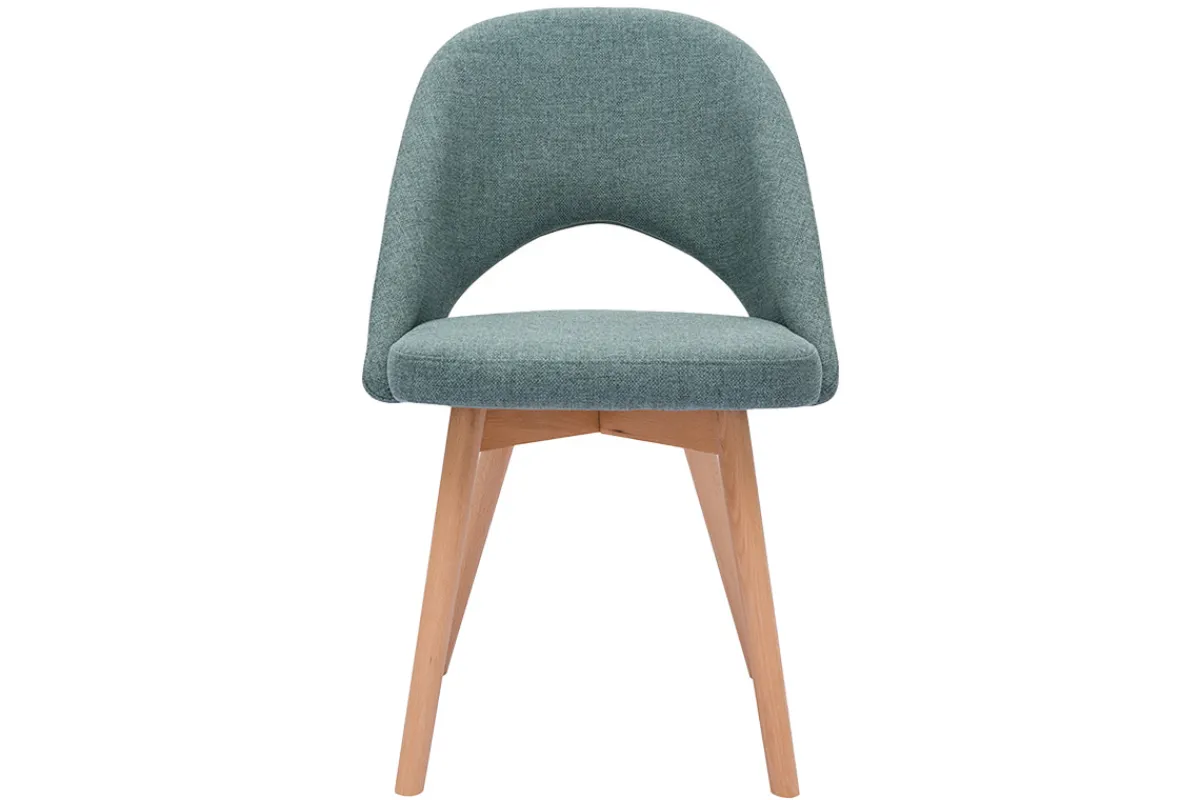 Miliboo Skandinavische Stühle aus graugrünem Stoff und hellem Massivholz (2er-Set) COSETTE* Design-stühle