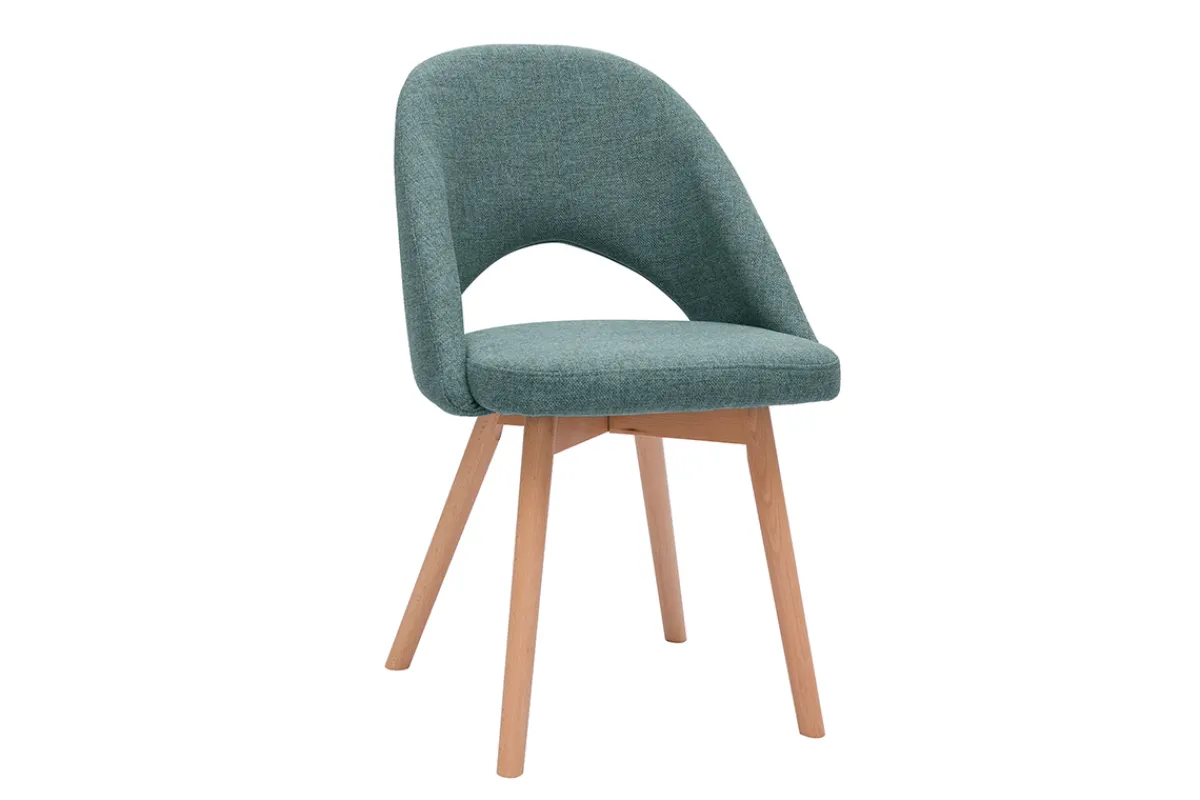 Miliboo Skandinavische Stühle aus graugrünem Stoff und hellem Massivholz (2er-Set) COSETTE* Design-stühle