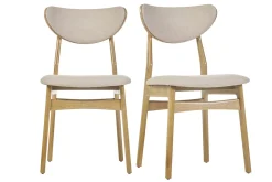 Miliboo Skandinavische Stühle aus Stoff mit Wolleffekt und hellem, massivem Eichenholz (2er-Set) MAYA* Design-stühle|Holzstühle