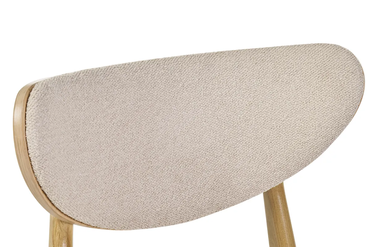 Miliboo Skandinavische Stühle aus Stoff mit Wolleffekt und hellem, massivem Eichenholz (2er-Set) MAYA* Design-stühle|Holzstühle