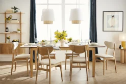 Miliboo Skandinavische Stühle aus Stoff mit Wolleffekt und hellem, massivem Eichenholz (2er-Set) MAYA* Design-stühle|Holzstühle
