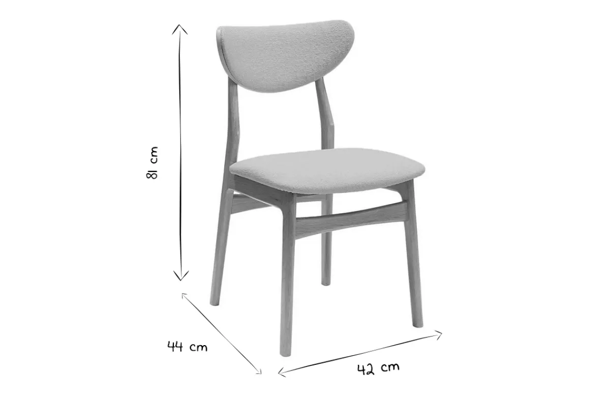 Miliboo Skandinavische Stühle aus Stoff mit Wolleffekt und hellem, massivem Eichenholz (2er-Set) MAYA* Design-stühle|Holzstühle