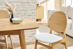 Miliboo Skandinavische Stühle aus Stoff mit Bouclé-Wolleffekt und hellem Holz (2er-Set) ELTON* Design-stühle