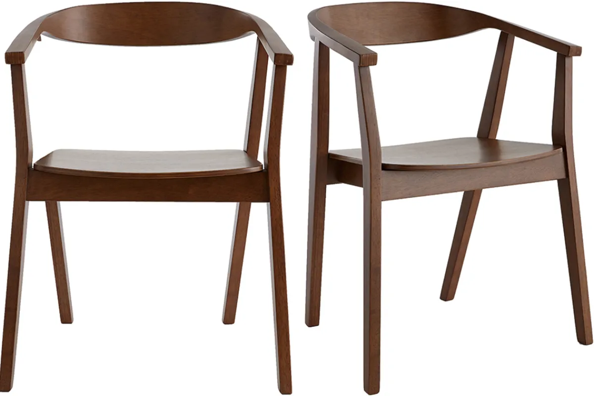 Miliboo Skandinavische Stühle aus dunklem Holz (2er-Set) BAHIA* Design-stühle|Holzstühle