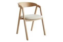 Miliboo Skandinavische Stühle aus hellem Eichenholz und Stoff mit Bouclé-Wolleffekt in Ecru (2er-Set) LOVA* Design-stühle|Holzstühle