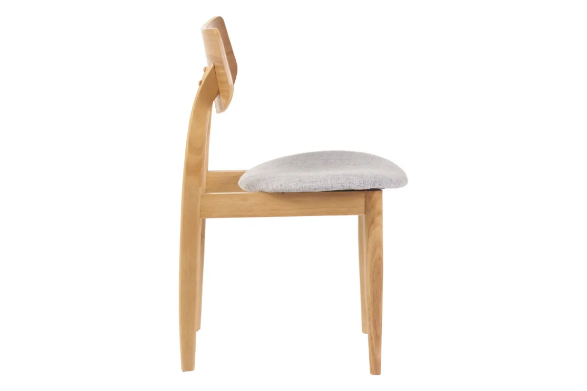 Miliboo Skandinavische Stühle aus hellem Holz und hellgrauem Stoff (2er-Set) ELION* Design-stühle|Holzstühle