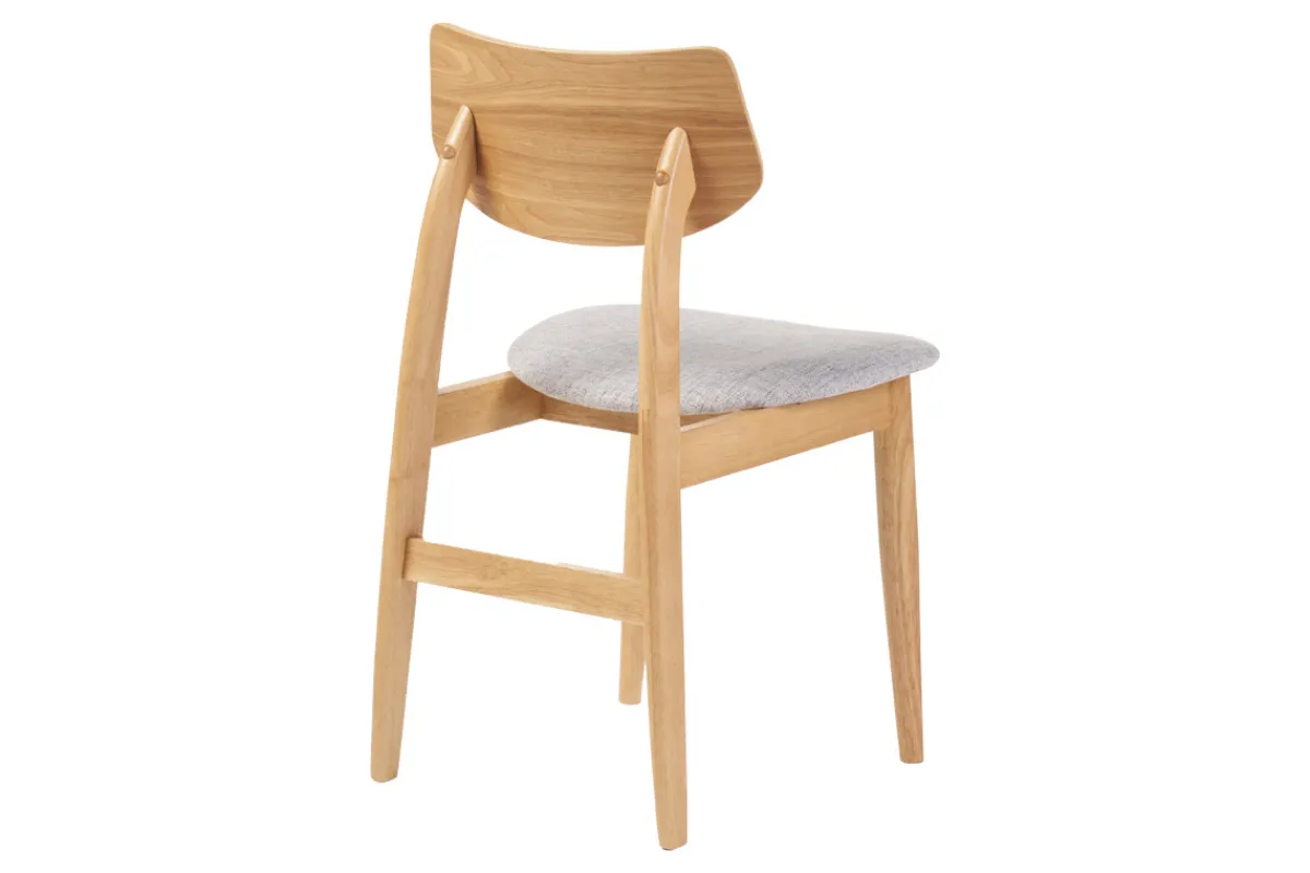 Miliboo Skandinavische Stühle aus hellem Holz und hellgrauem Stoff (2er-Set) ELION* Design-stühle|Holzstühle