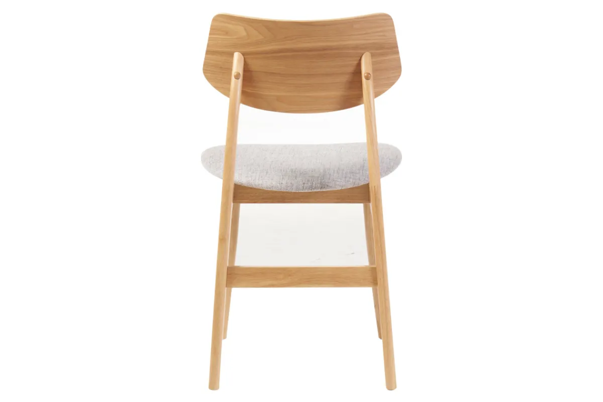 Miliboo Skandinavische Stühle aus hellem Holz und hellgrauem Stoff (2er-Set) ELION* Design-stühle|Holzstühle