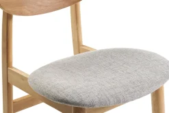 Miliboo Skandinavische Stühle aus hellem Holz und hellgrauem Stoff (2er-Set) ELION* Design-stühle|Holzstühle