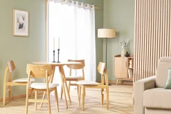 Miliboo Skandinavische Stühle aus hellem Holz und hellgrauem Stoff (2er-Set) ELION* Design-stühle|Holzstühle