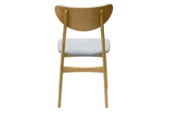 Miliboo Skandinavische Stühle aus graumeliertem Stoff mit Samteffekt und hellem Holz aus massiver Eiche (2er-Set) MAYA* Design-stühle