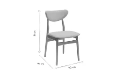 Miliboo Skandinavische Stühle aus graumeliertem Stoff mit Samteffekt und hellem Holz aus massiver Eiche (2er-Set) MAYA* Design-stühle