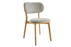 Miliboo Skandinavische Stühle aus hellem Holz und grauem Stoff (2er-Set) FAUVETTE* Design-stühle|Holzstühle