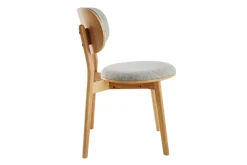 Miliboo Skandinavische Stühle aus hellem Holz und grauem Stoff (2er-Set) FAUVETTE* Design-stühle|Holzstühle