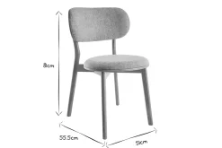 Miliboo Skandinavische Stühle aus hellem Holz und grauem Stoff (2er-Set) FAUVETTE* Design-stühle|Holzstühle