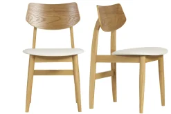 Miliboo Skandinavische Stühle in Weiß mit hellem Holz (2er Set) ELION* Design-stühle