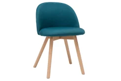 Miliboo Skandinavische Stühle mit entenblauem Stoff und massivem Buchenholz (2er-Set) CELESTE* Design-stühle