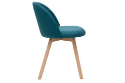 Miliboo Skandinavische Stühle mit entenblauem Stoff und massivem Buchenholz (2er-Set) CELESTE* Design-stühle