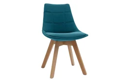 Miliboo Skandinavische Stühle mit Stoff in Blaugrün (2er-Set) MATILDE* Design-stühle