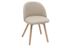 Miliboo Skandinavische Stühle mit naturfarbenem Stoff und massivem Buchenholz (2er-Set) CELESTE* Design-stühle