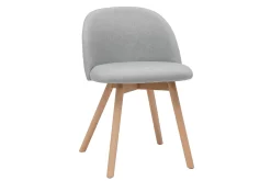 Miliboo Skandinavische Stühle mit hellgrauem Stoff und massivem Buchenholz (2er-Set) CELESTE* Design-stühle