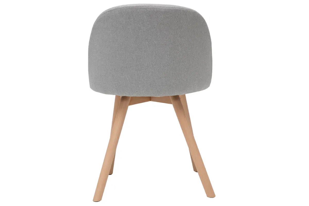 Miliboo Skandinavische Stühle mit hellgrauem Stoff und massivem Buchenholz (2er-Set) CELESTE* Design-stühle