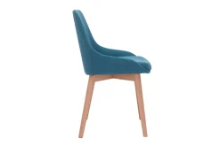 Miliboo Skandinavische Stühle mit entenblauem Stoff und massivem Buchenholz (2er-Set) HOLO* Design-stühle