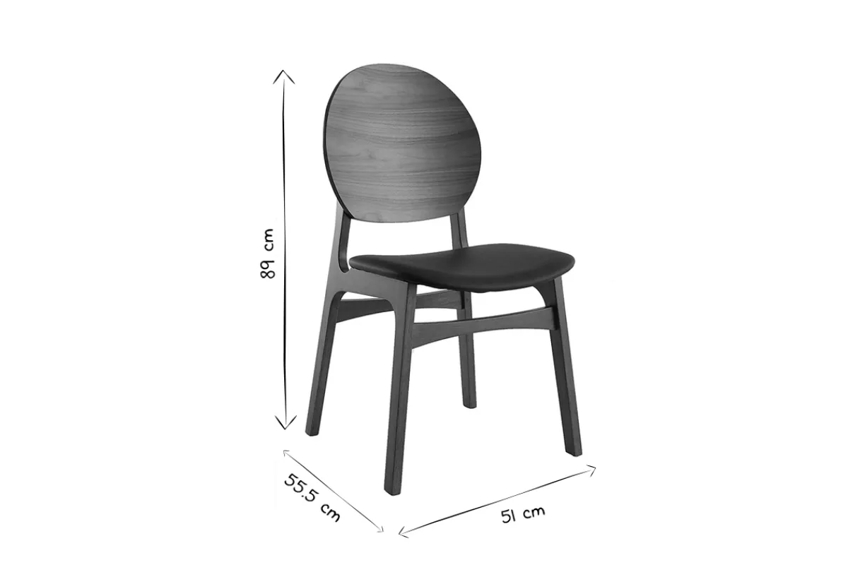 Miliboo Skandinavische Stühle Nussbaum und schwarzes Polyurethan (2er Set) ELTON* Design-stühle|Holzstühle