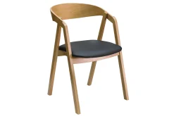 Miliboo Skandinavische Stühle stapelbar aus hellem Eichenholz und schwarzem Stoff (2er-Set) LOVA* Design-stühle|Holzstühle